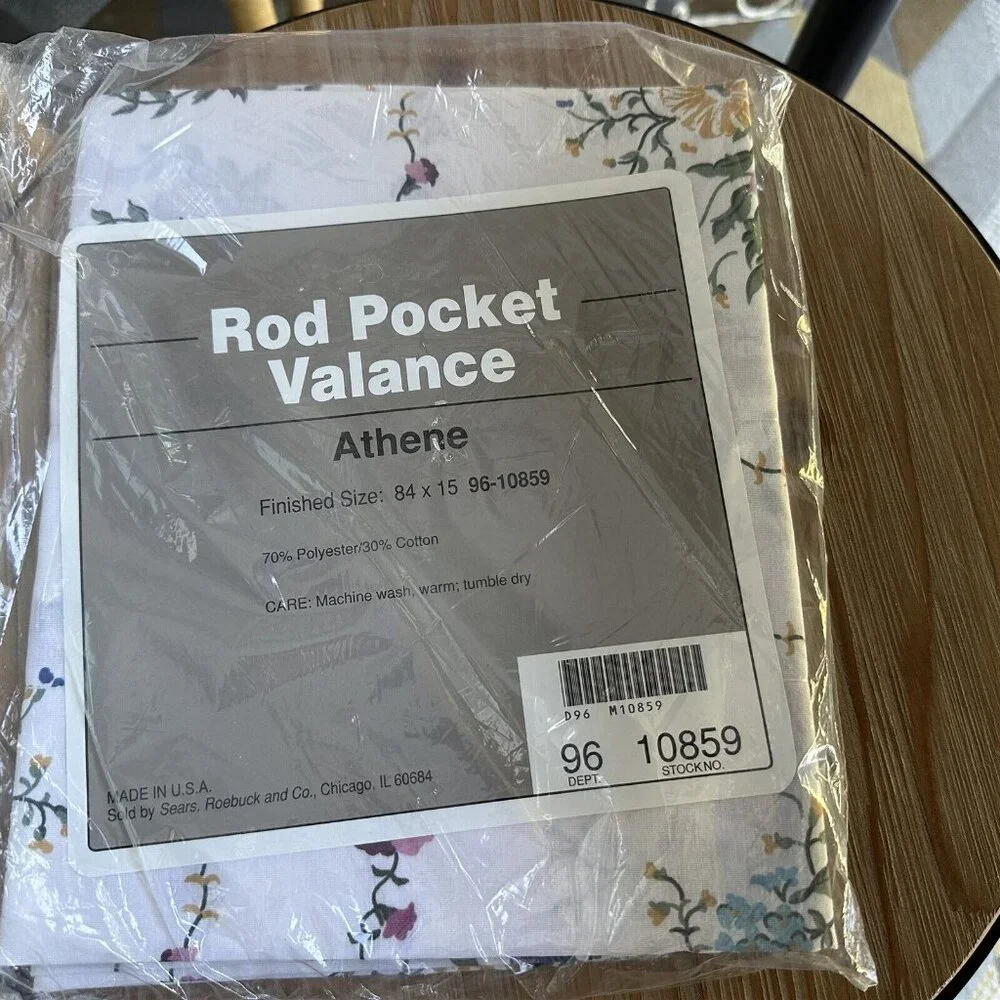 Vintage Sears Roebuck Window Valance Rod Pocket Floral ATHENE 84 x 15 NEW